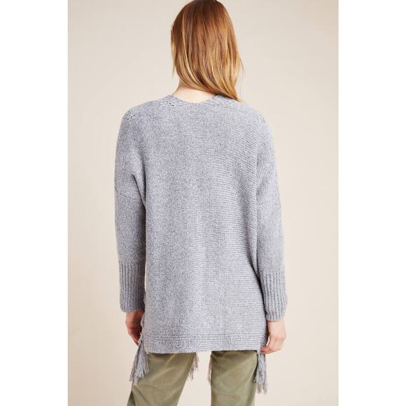New Anthropologie Lane Fringed Kimono by Akemi + Kin  Retail $128 One Size Gray - Picture 4 of 4